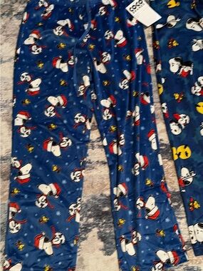 Adults Blue Snoopy Holiday Pajama Pants - Cozy Winter Sleepwear